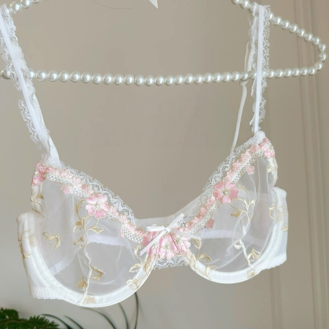 French Sheer Floral Embroidery Lace Set