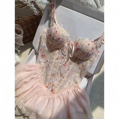 Blush Bloom Corset Floral Dress